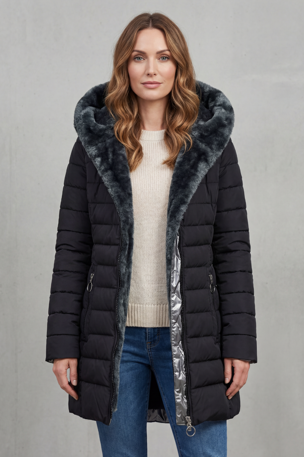 Willow | Elegant Fur Coats for Women - Hooded Padded Parka