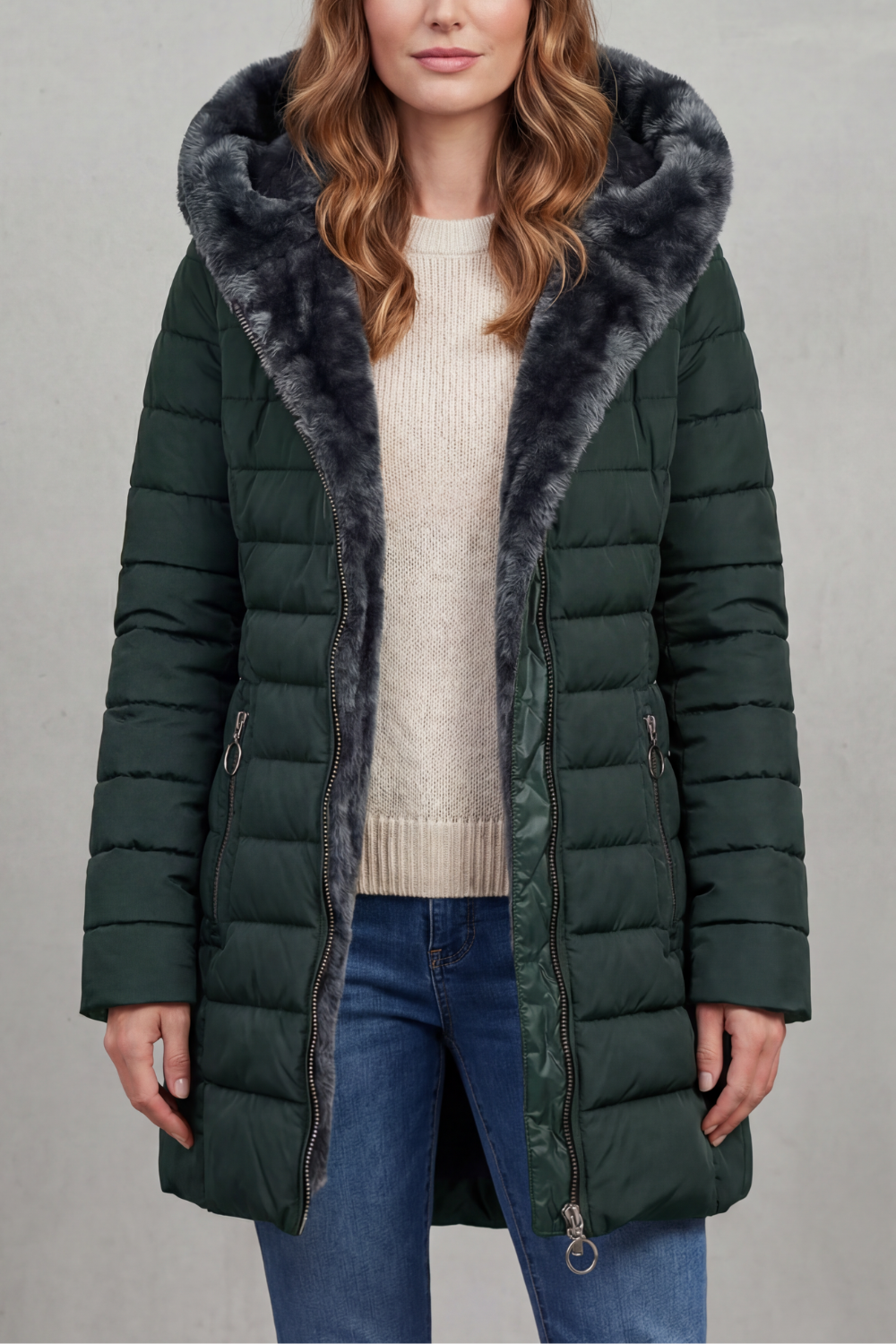 Willow | Elegant Fur Coats for Women - Hooded Padded Parka