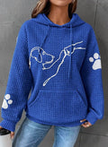 Willow | Elegant Waffle Knit Dog Print Pullover Hoodie