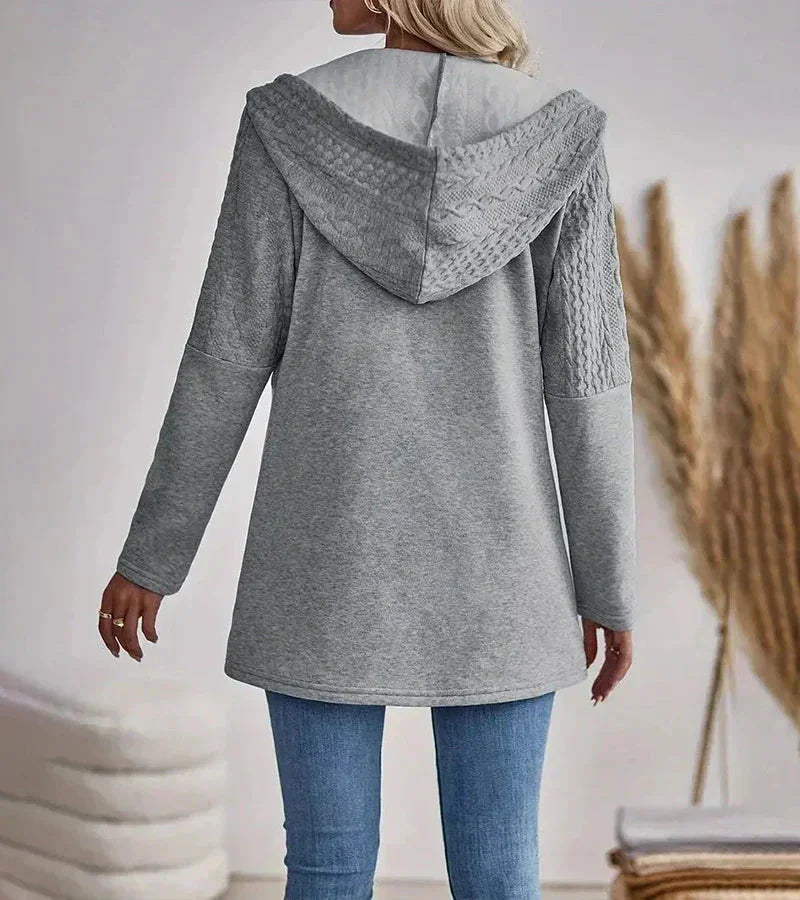 Willow | Refined Longline Cable-Knit Zip-Up Hoodie