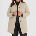 Willow | Refined Textured Plus Size Coat with Stand Collar
