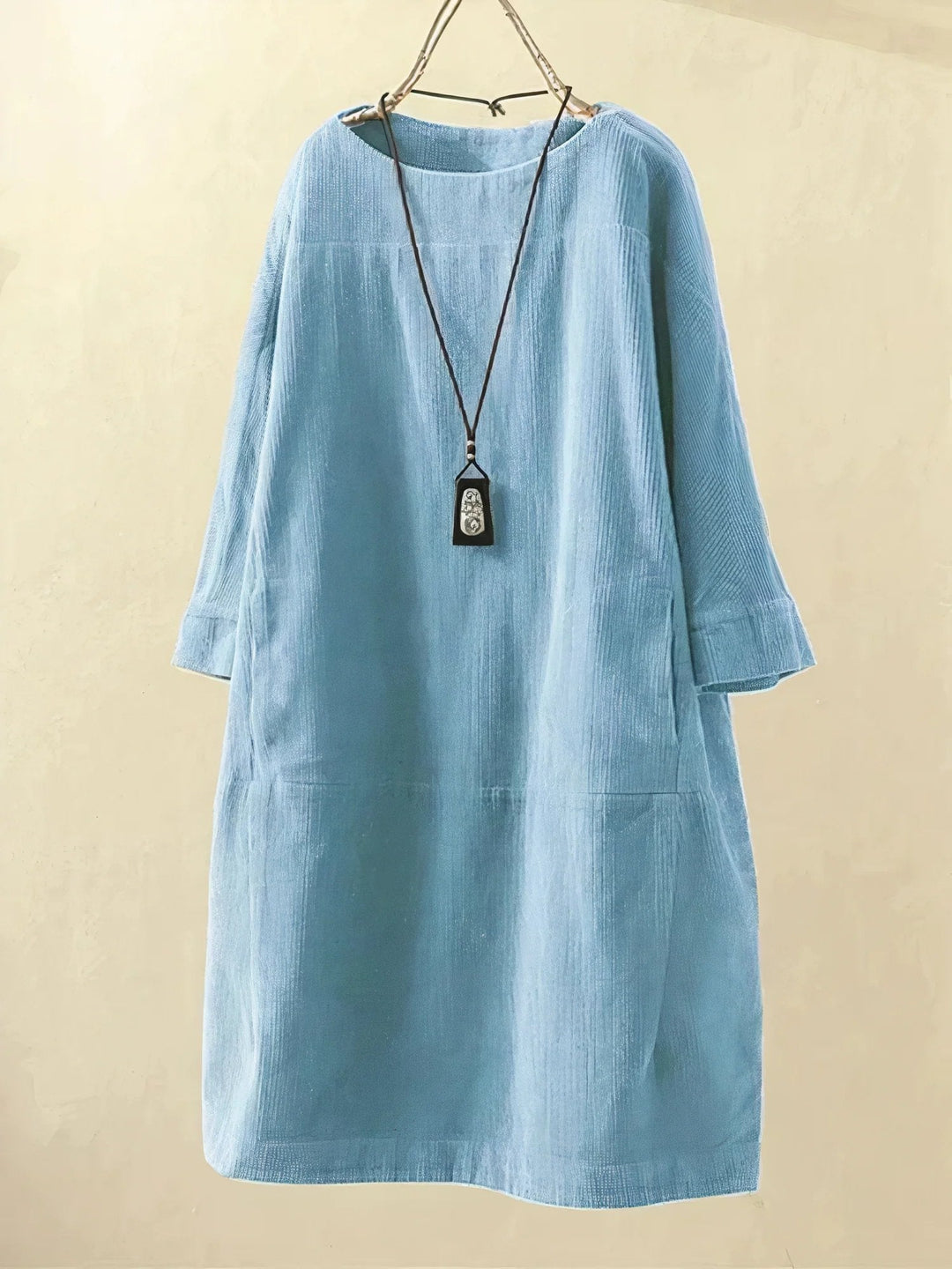 Willow | Ribbed Loose Fit Long Sleeve Dress with Pockets