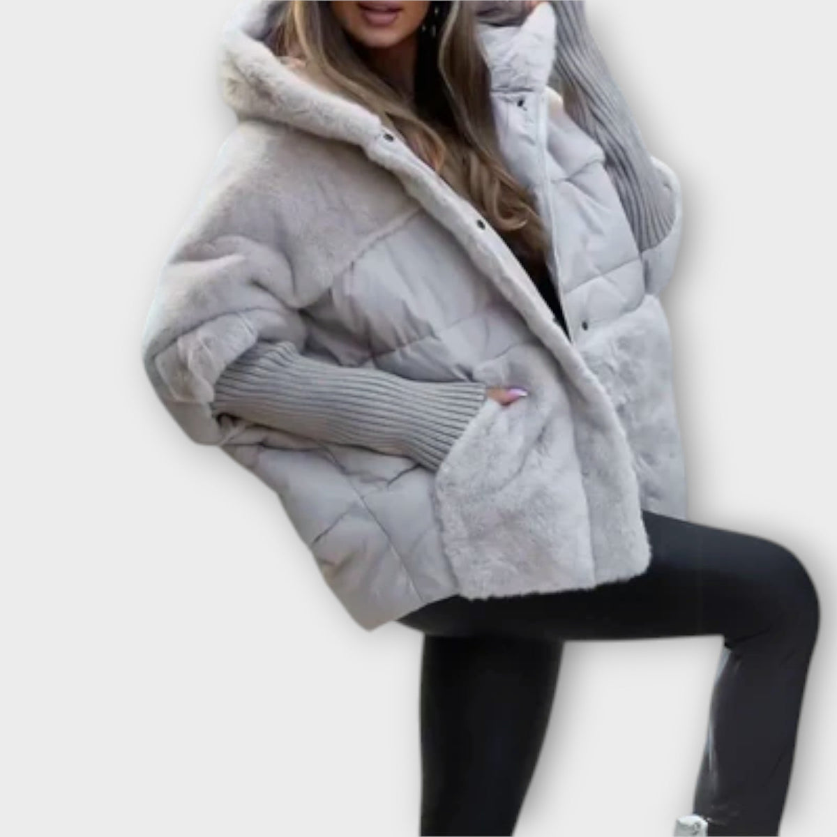 Willow | Sophisticated Hooded Fur Jacket with Teddy Lining