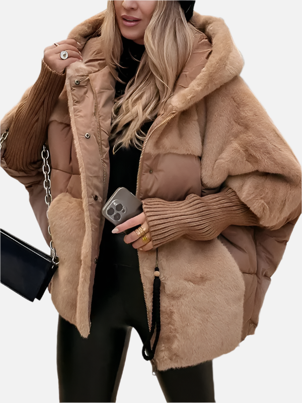 Willow | Sophisticated Hooded Fur Jacket with Teddy Lining