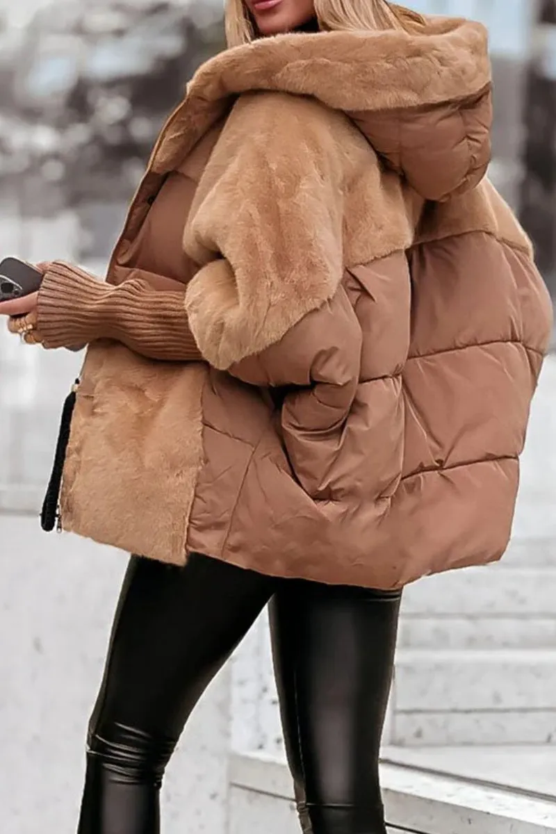 Willow | Sophisticated Hooded Fur Jacket with Teddy Lining