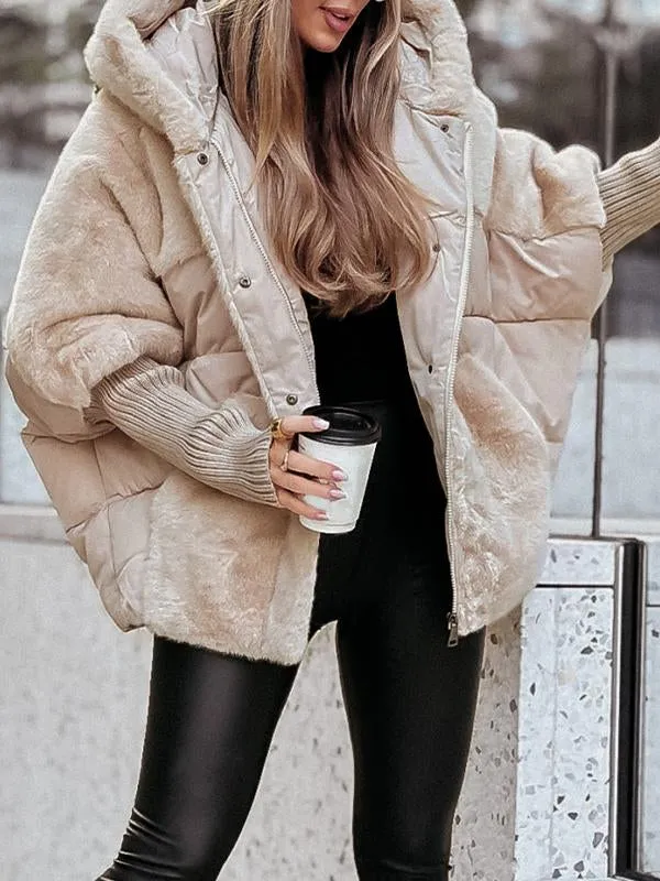 Willow | Sophisticated Hooded Fur Jacket with Teddy Lining