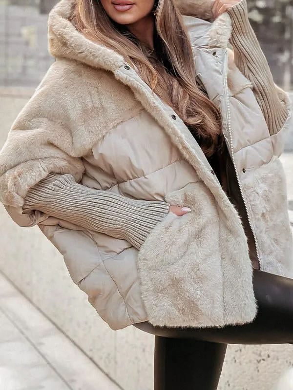 Willow | Sophisticated Hooded Fur Jacket with Teddy Lining