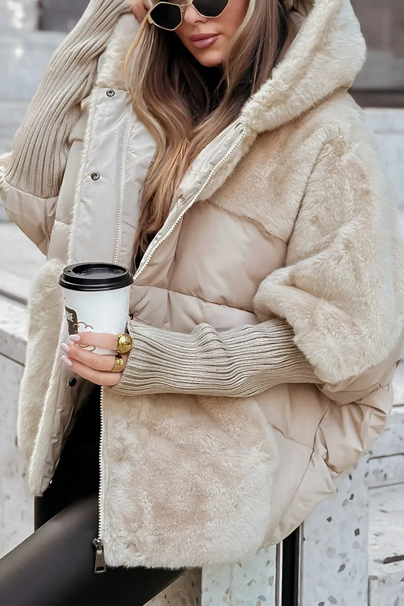 Willow | Sophisticated Hooded Fur Jacket with Teddy Lining