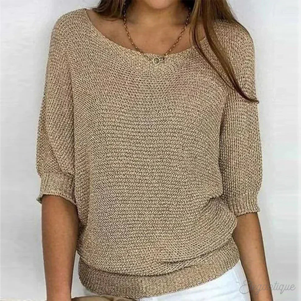 Willow | Wide Neck Relaxed Fit Knitted Jumper