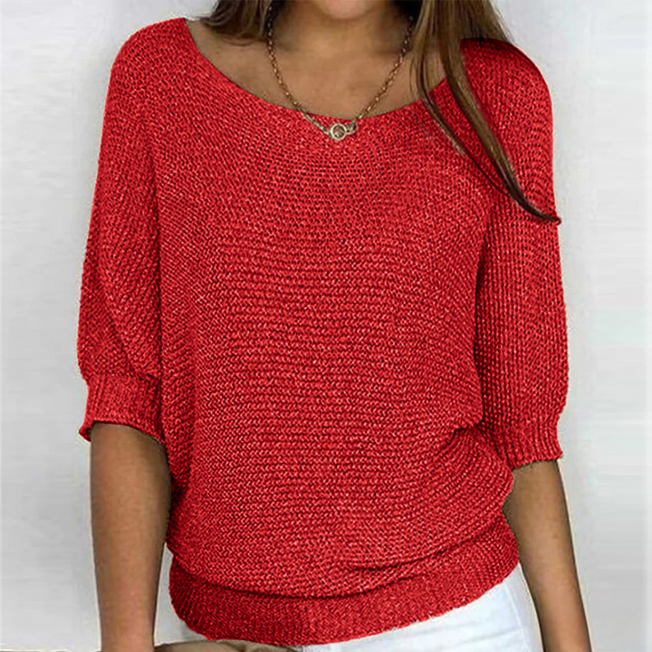Willow | Wide Neck Relaxed Fit Knitted Jumper