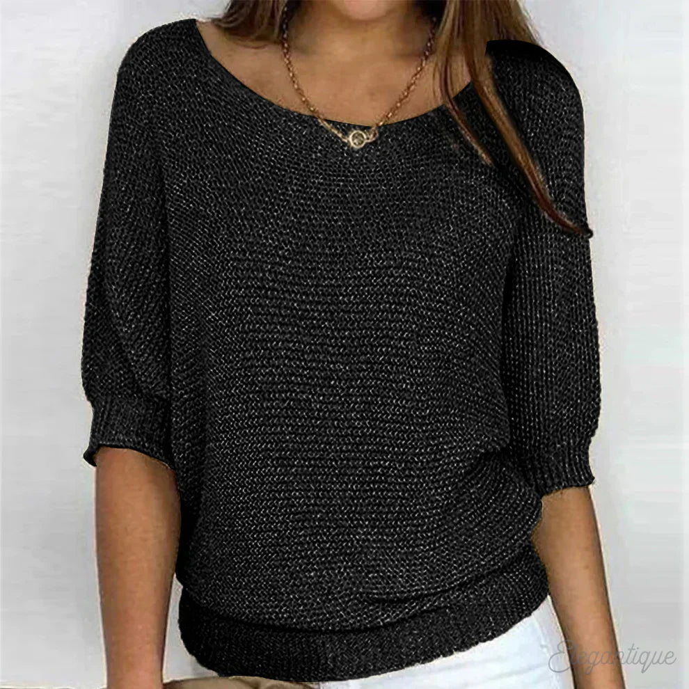 Willow | Wide Neck Relaxed Fit Knitted Jumper