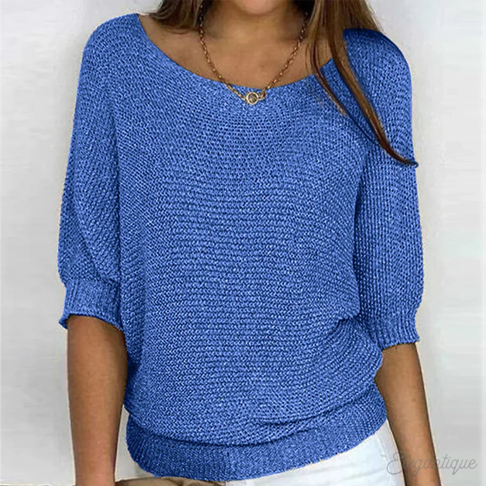 Willow | Wide Neck Relaxed Fit Knitted Jumper