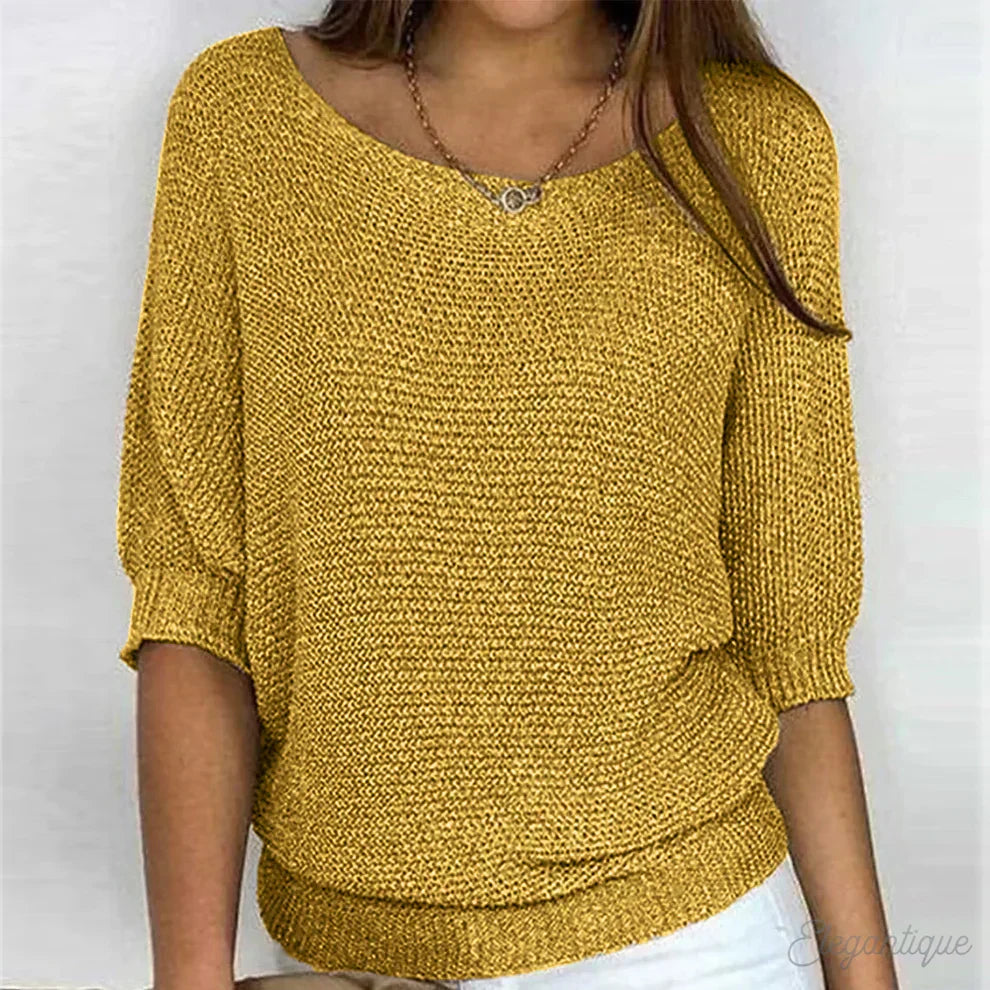Willow | Wide Neck Relaxed Fit Knitted Jumper