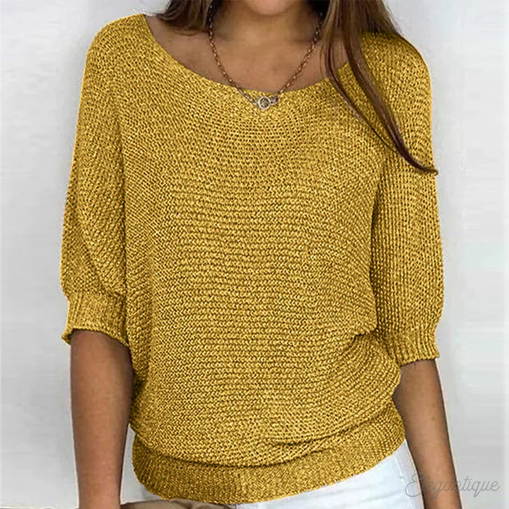 Willow | Wide Neck Relaxed Fit Knitted Jumper