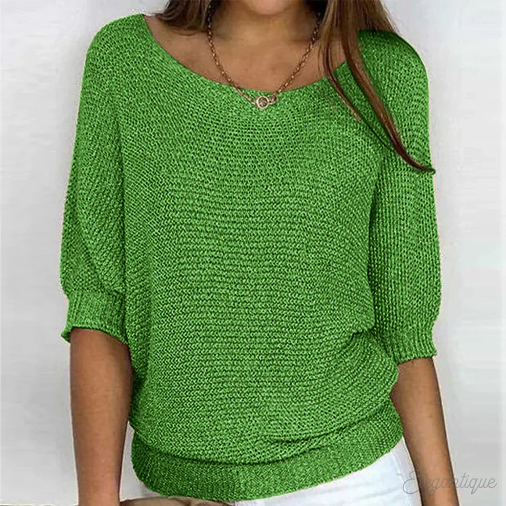 Willow | Wide Neck Relaxed Fit Knitted Jumper