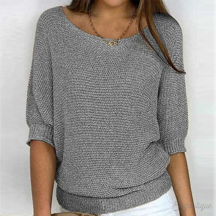 Willow | Wide Neck Relaxed Fit Knitted Jumper