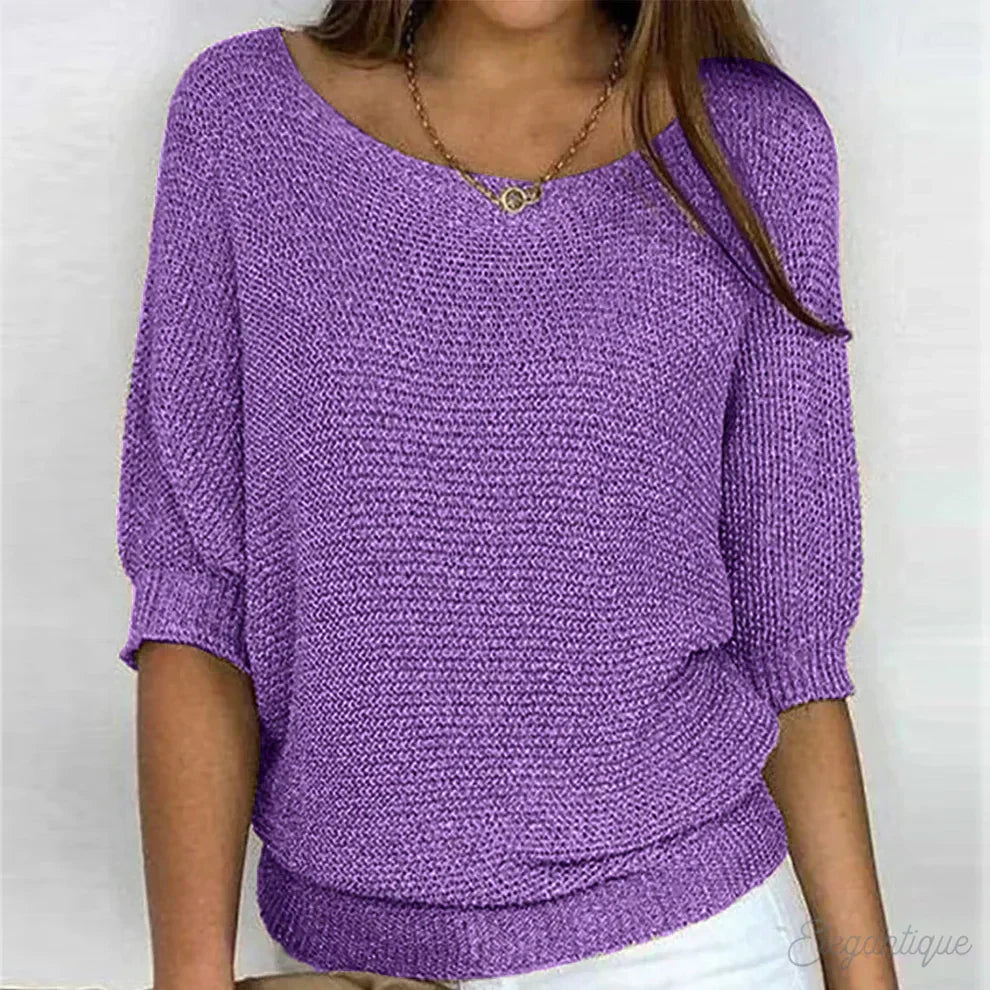 Willow | Wide Neck Relaxed Fit Knitted Jumper