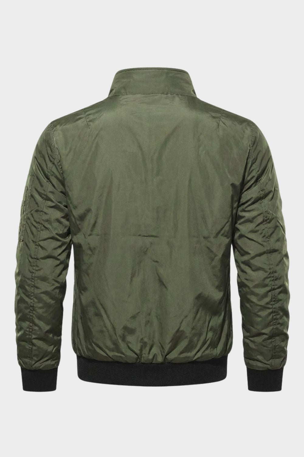 Yahya | Refined Ribbed Collar Zip-Up Bomber Jacket