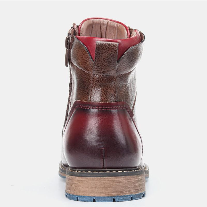 Zachary | Polished Lace Up Mens Ankle Boots