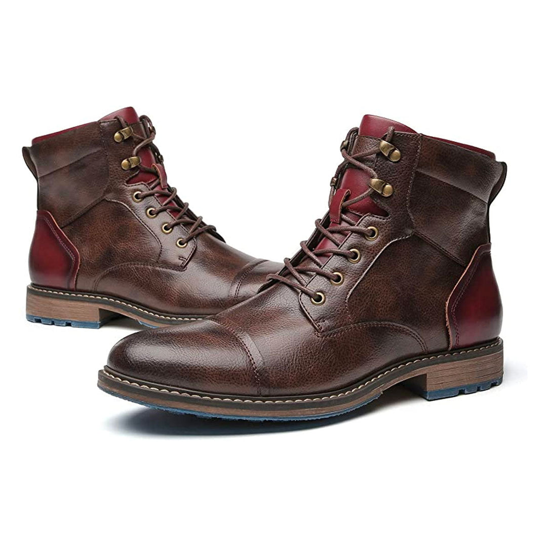 Zachary | Polished Lace Up Mens Ankle Boots