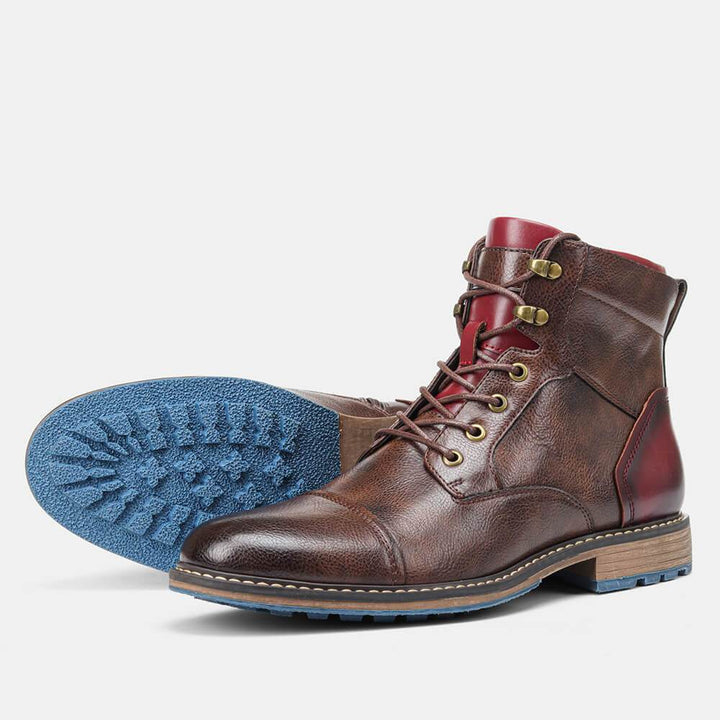 Zachary | Polished Lace Up Mens Ankle Boots