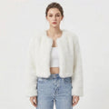 Zoe | Graceful Cropped Fluffy Fur Jacket