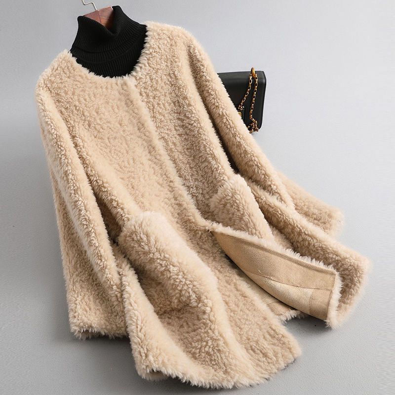 Zoe | Sophisticated Collarless Open Front Winter Coat