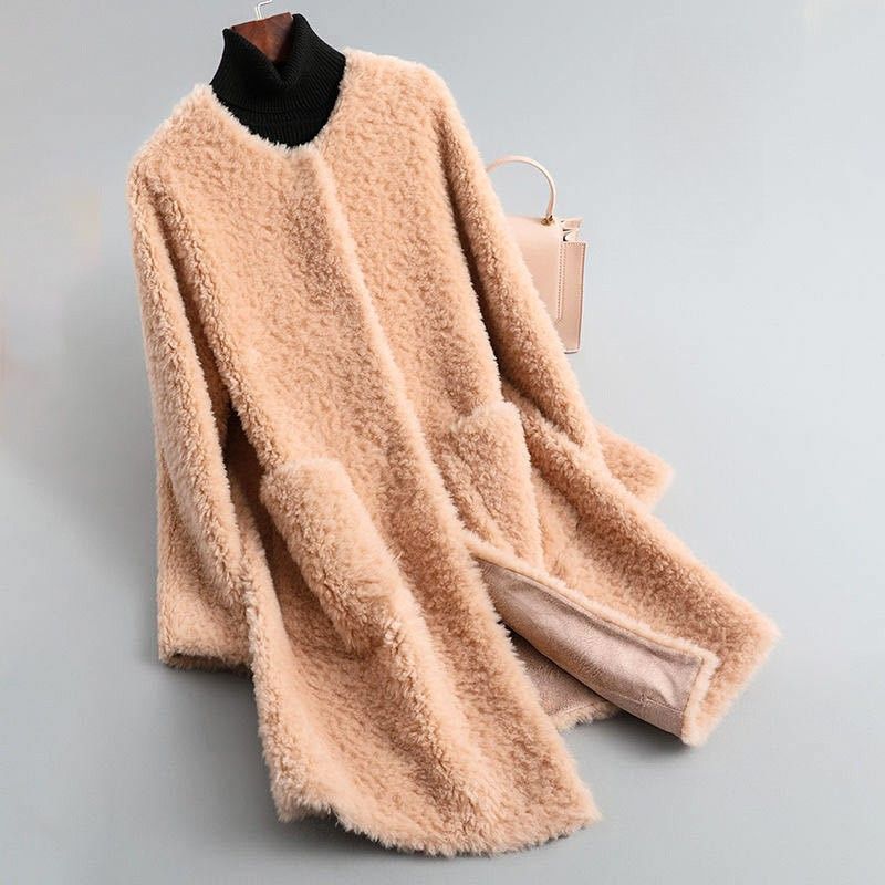 Zoe | Sophisticated Collarless Open Front Winter Coat